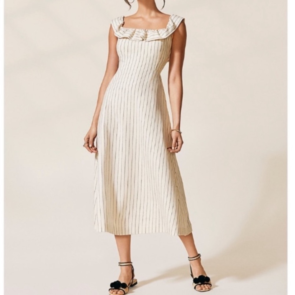 NWT Ann Taylor ruffle pinstripe dress